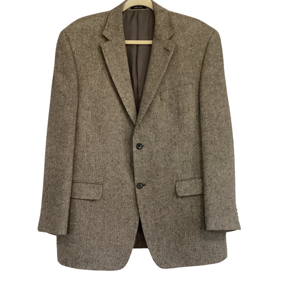 Michael Kors Blazer Mens 42R Herringbone 100% Camel Hair  Two Button Double Vent